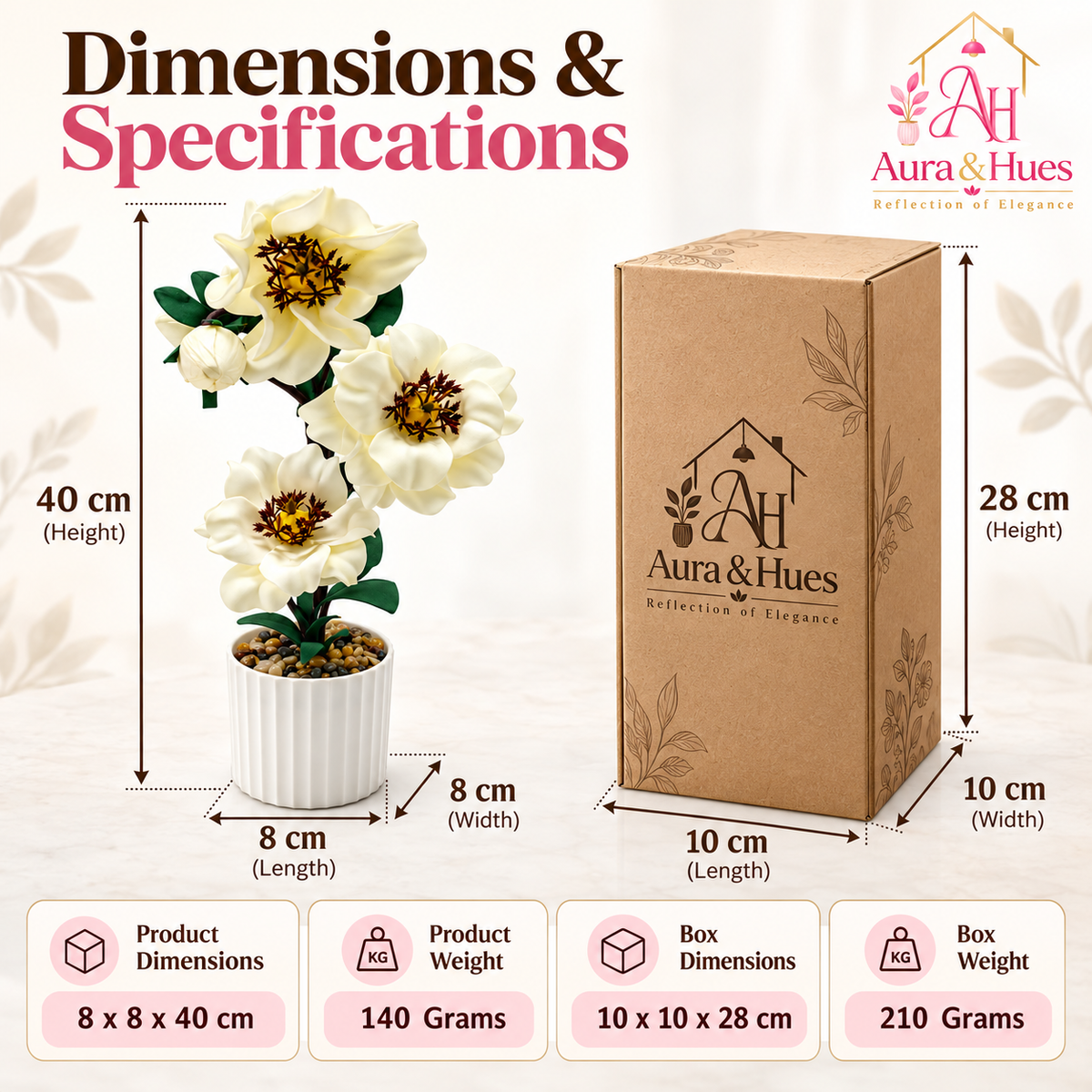Plant Flowers with Pastic Base