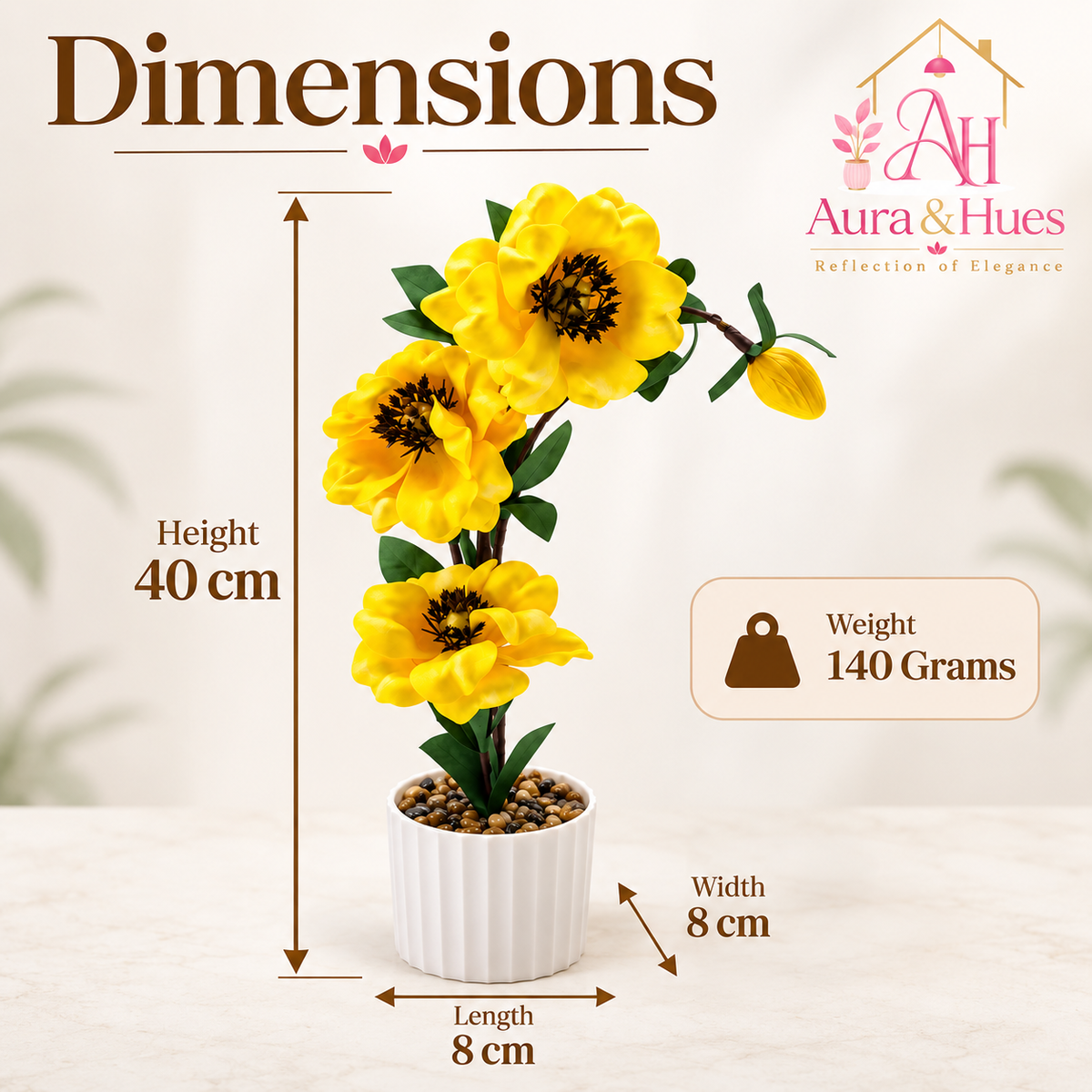 Plant Flowers with Pastic Base