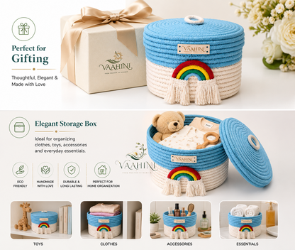 Vaahini Cotton Rope Rainbow Basket - Gifting & Usage