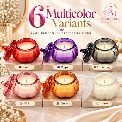 Candles in 6 Round Jars Set