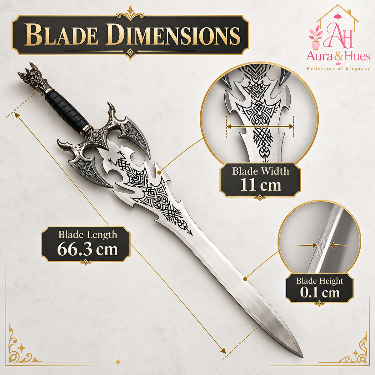 Swords - Fantasy Dragon Head Sword with Wall Hanging Board