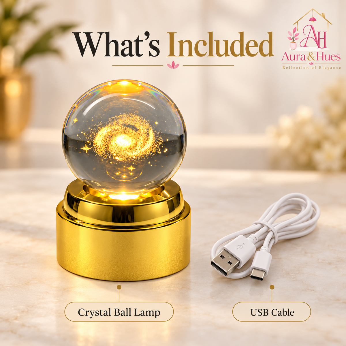 Crystal Ball Lamp(galaxy)
