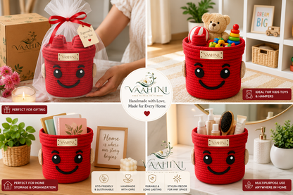 Vaahini Cotton Rope Smiley Basket - gift hamper presentation