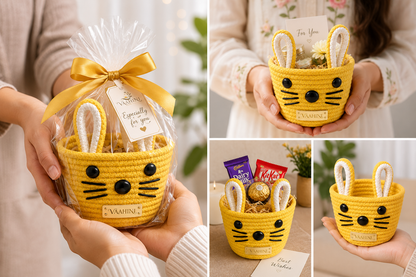 Vaahini Cotton Rope Cat Basket - Front View