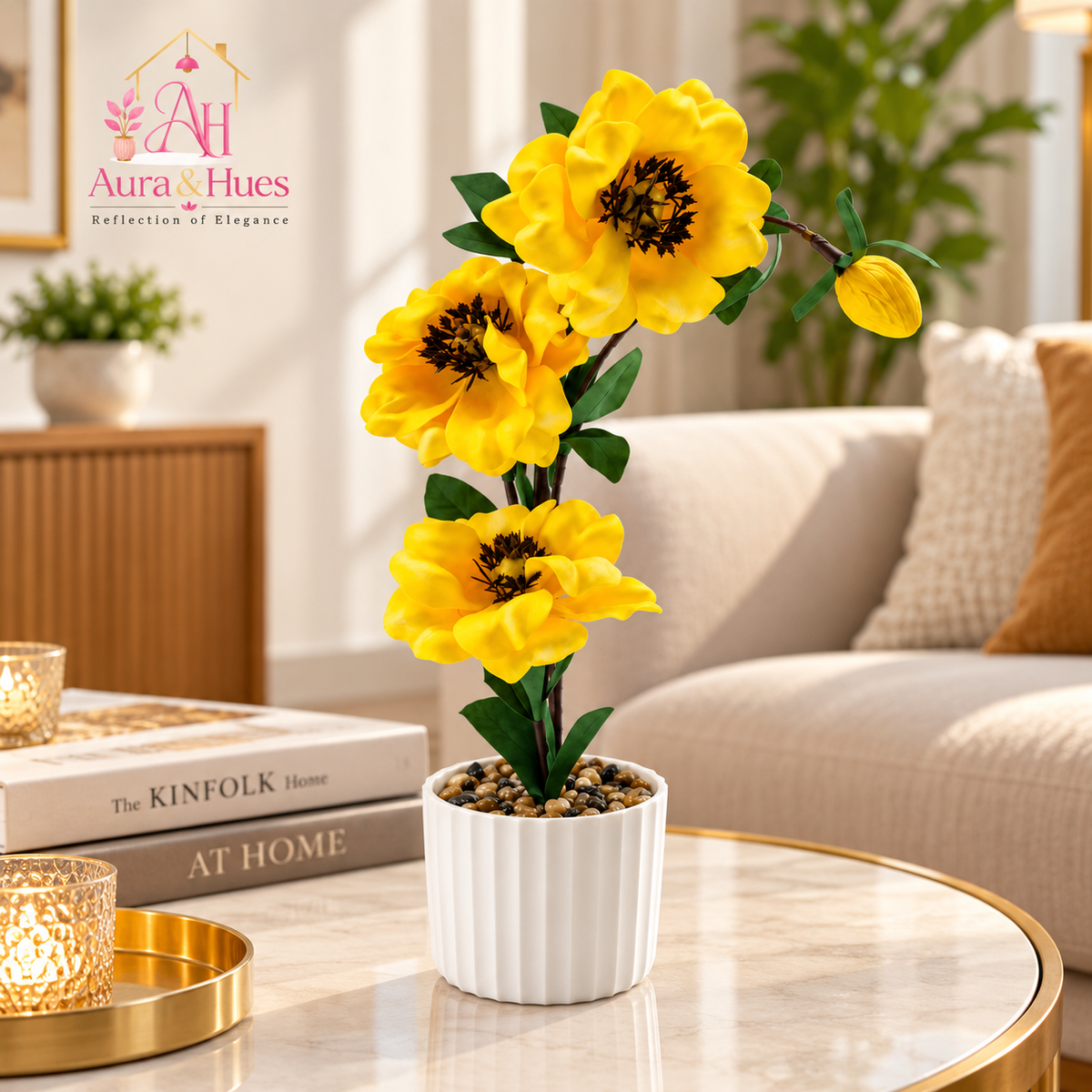 Plant Flowers with Pastic Base