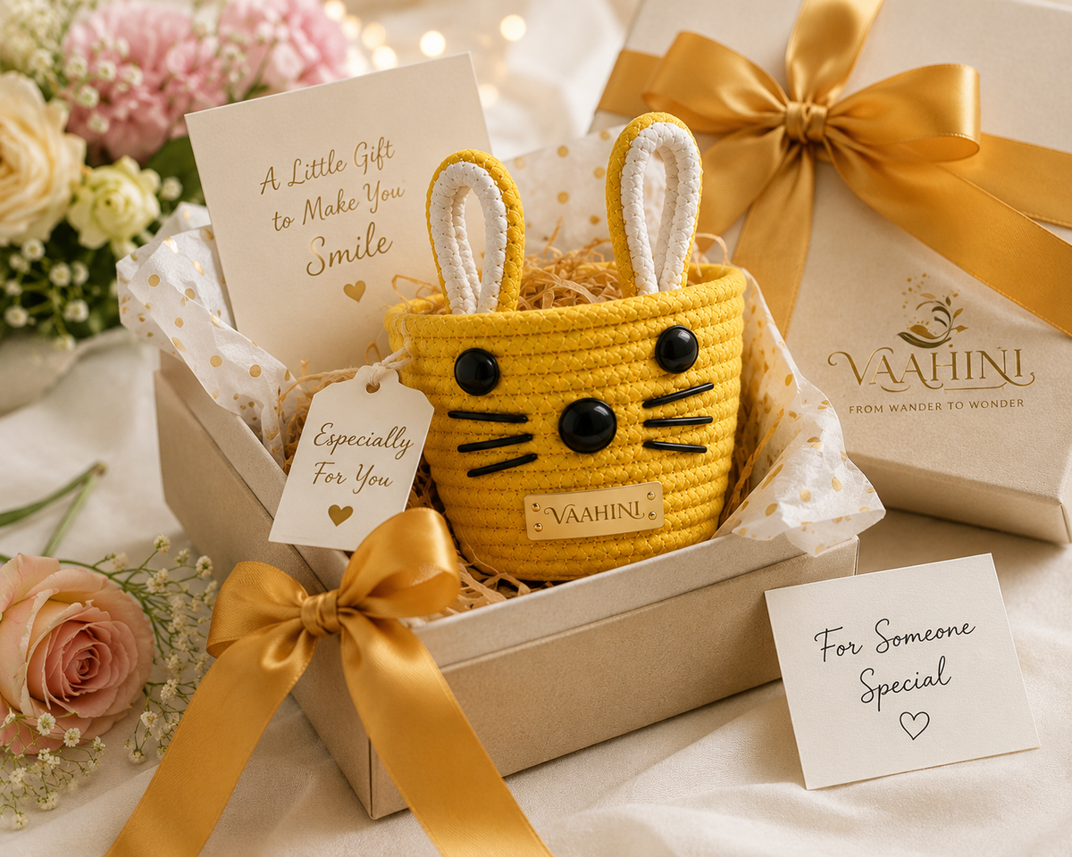 Vaahini Cotton Rope Cat Basket - Lifestyle