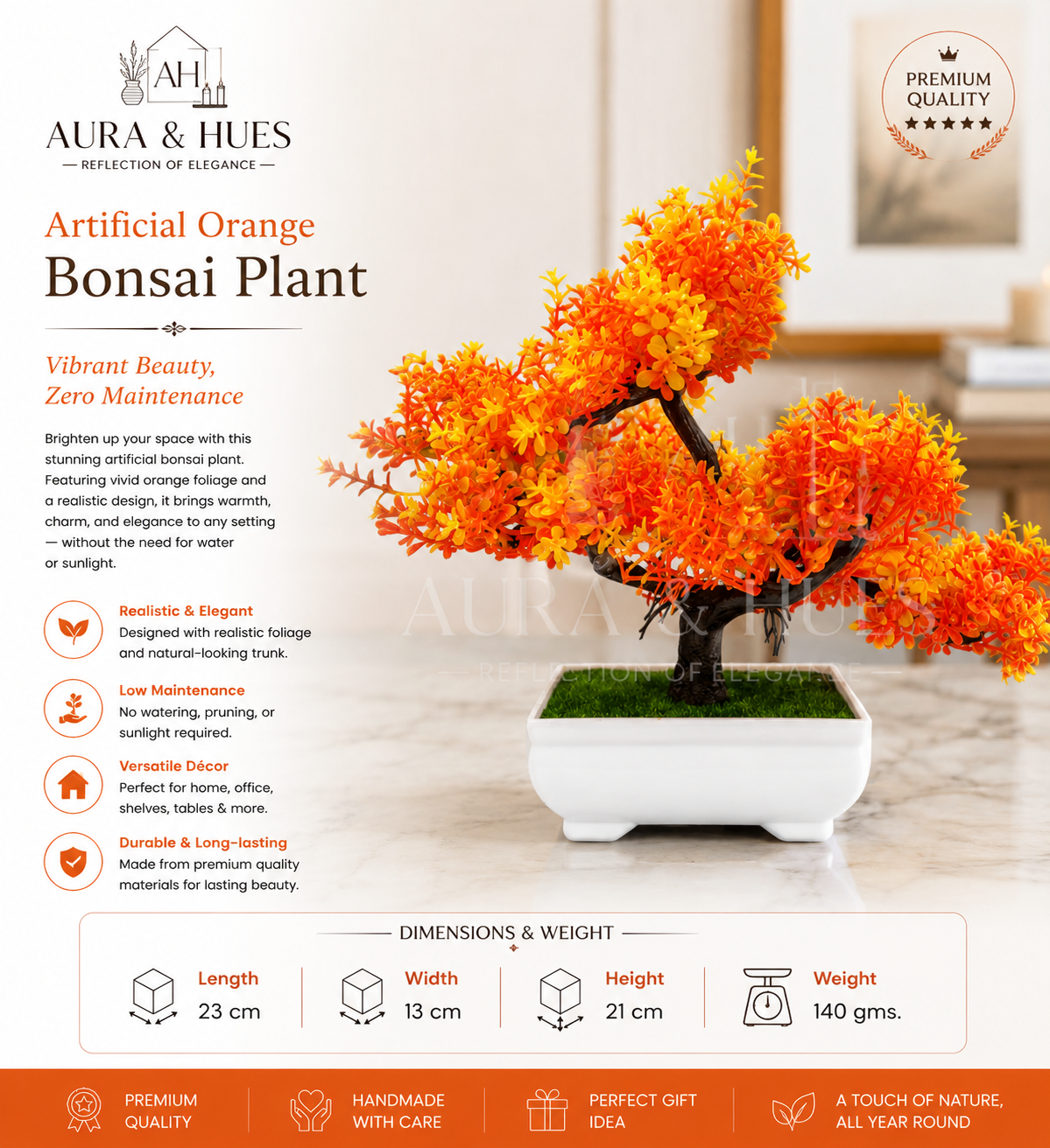 Artificial Purple Bonsai Plant for Home & Office Décor | Premium Decorative Tabletop Plant