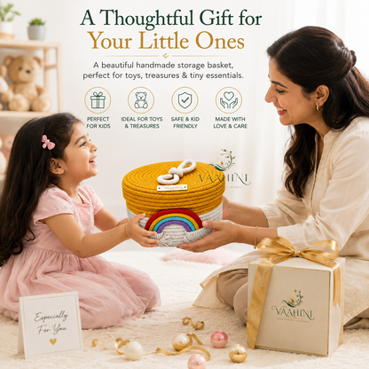 Vaahini Rainbow Cotton Rope Basket – perfect gift stylish storage