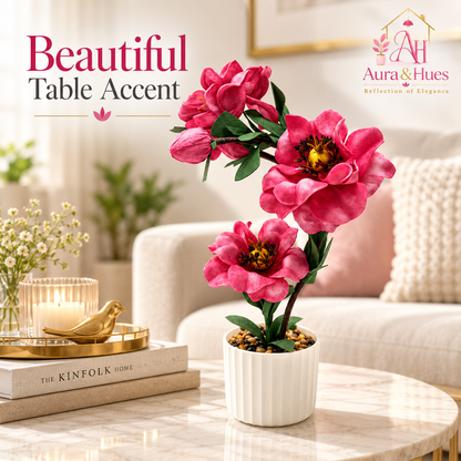 Plant Flowers with Pastic Base