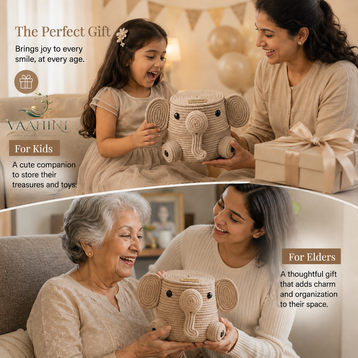 Elephant rope basket - gifting for kids and elders