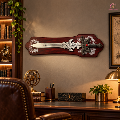 Swords - Fantasy Red Diamond Sword with Wall Hanging Board