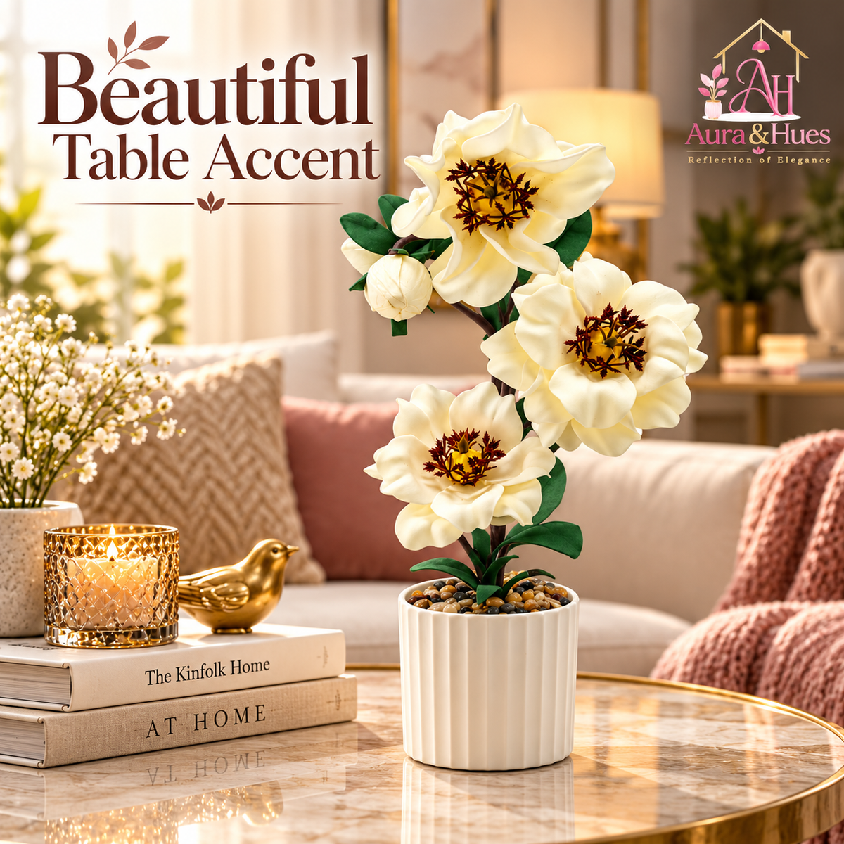 Plant Flowers with Pastic Base