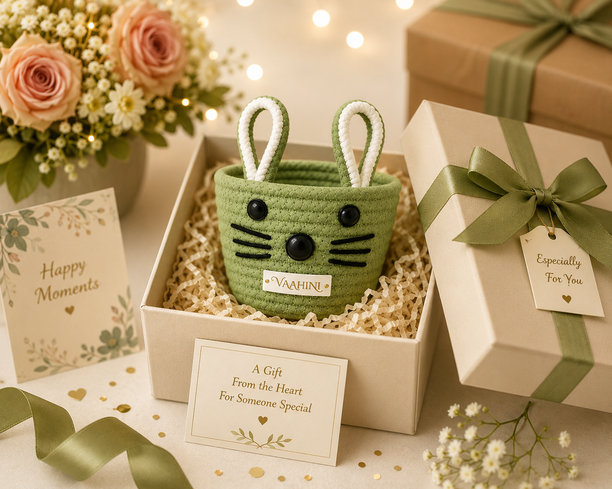 Vaahini Cotton Rope Cat Basket - Detail