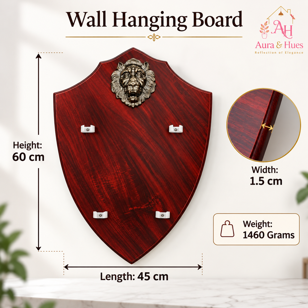 Axe Set of 2 with Lion Face Wall Hanging Board