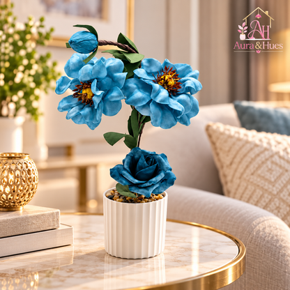 Plant Flowers with Pastic Base