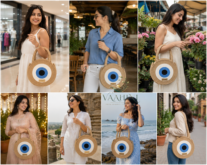 Vaahini Evil Eye Bag - Lifestyle Collage