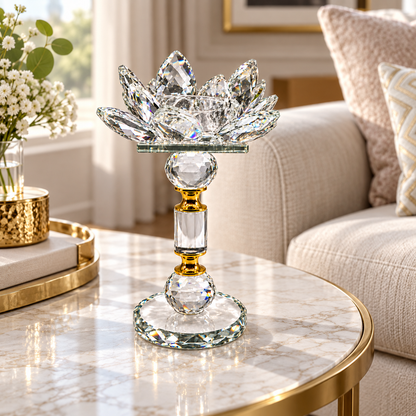Aura & Hues Elegant Handcrafted Metal Candle Stand Contemporary Decorative Candlestick Holder for Dining Table and Living Room
