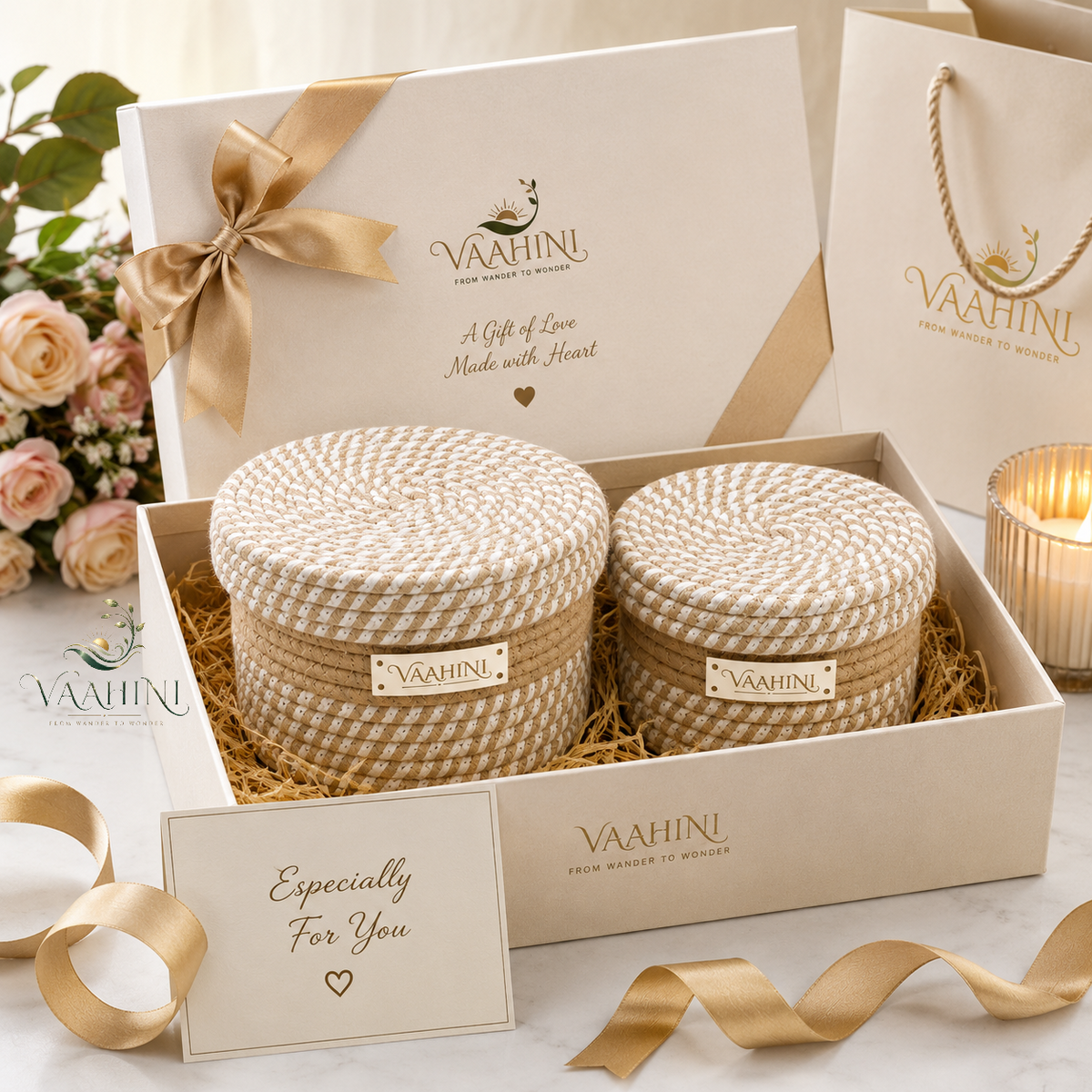 Vaahini Cotton Rope Basket - Perfect for gifting and home storage