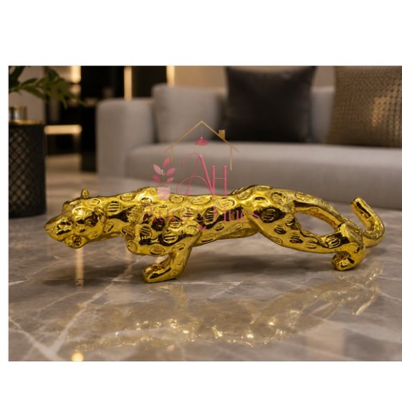 Royal Beast Golden Jaguar Decorative Showpiece