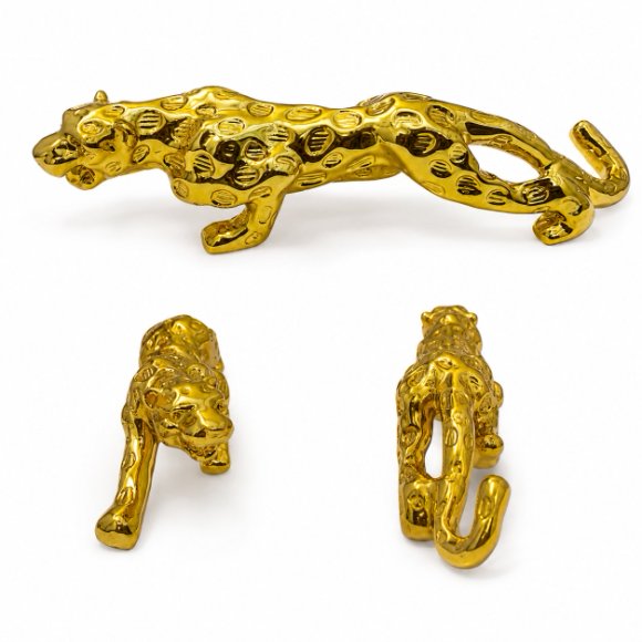 Royal Beast Golden Jaguar Decorative Showpiece