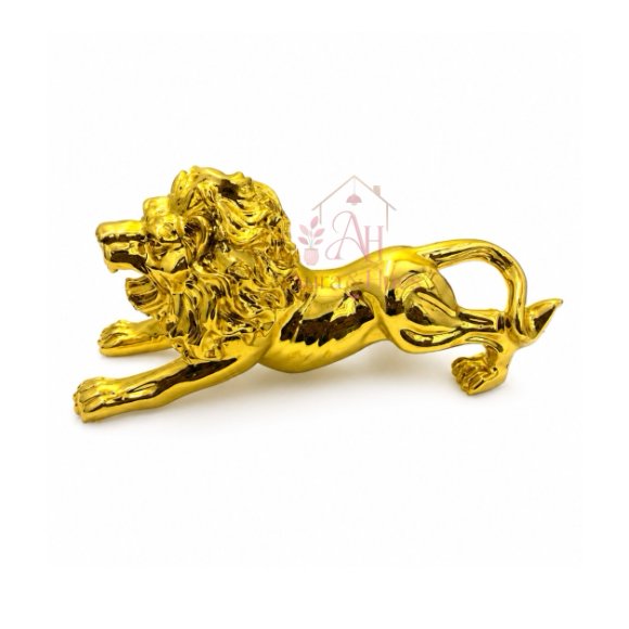 Royal Golden Lion Showpiece for Home Decor, Premium Metallic Finish