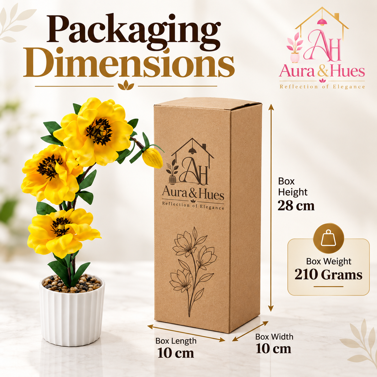 Plant Flowers with Pastic Base
