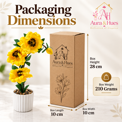 Plant Flowers with Pastic Base
