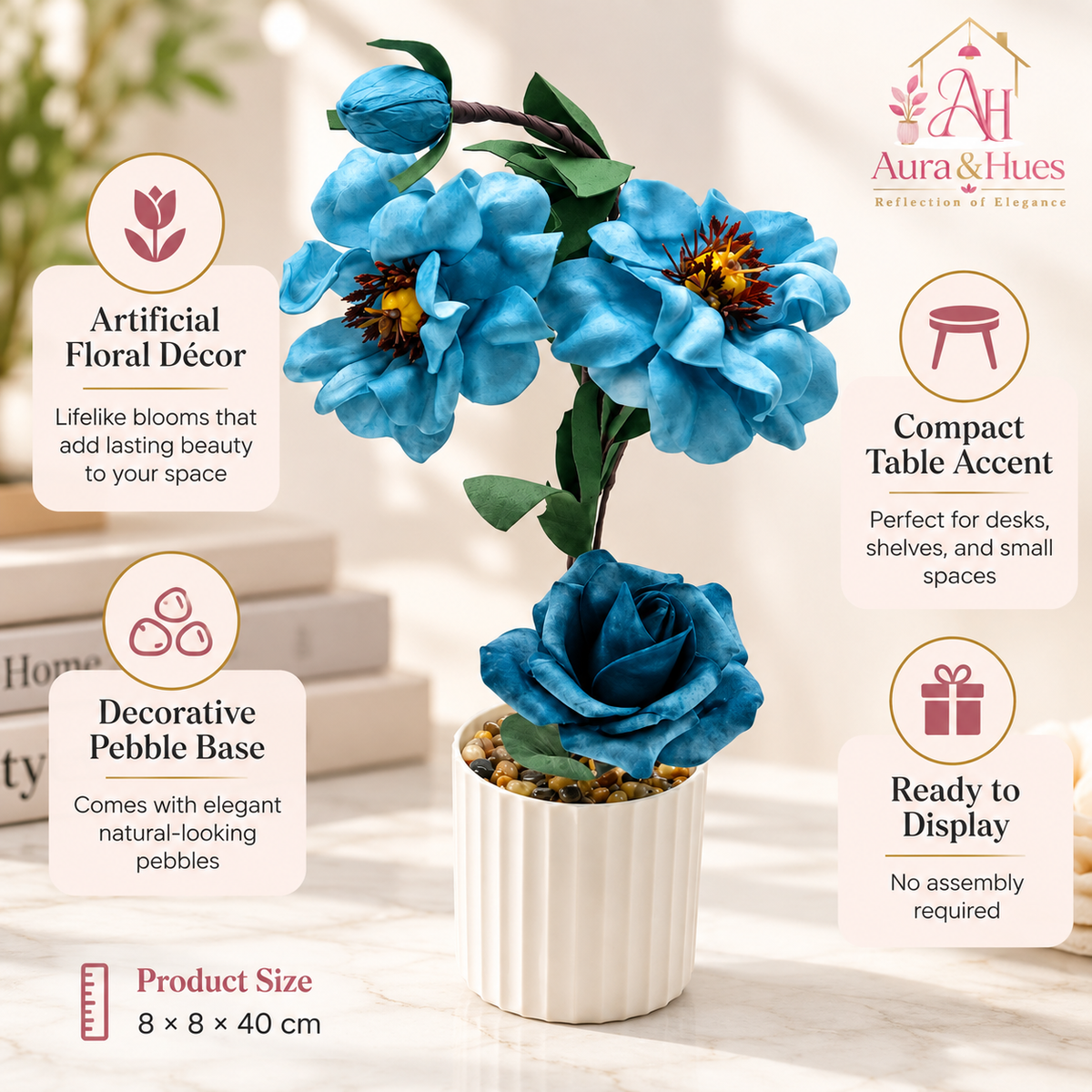Plant Flowers with Pastic Base