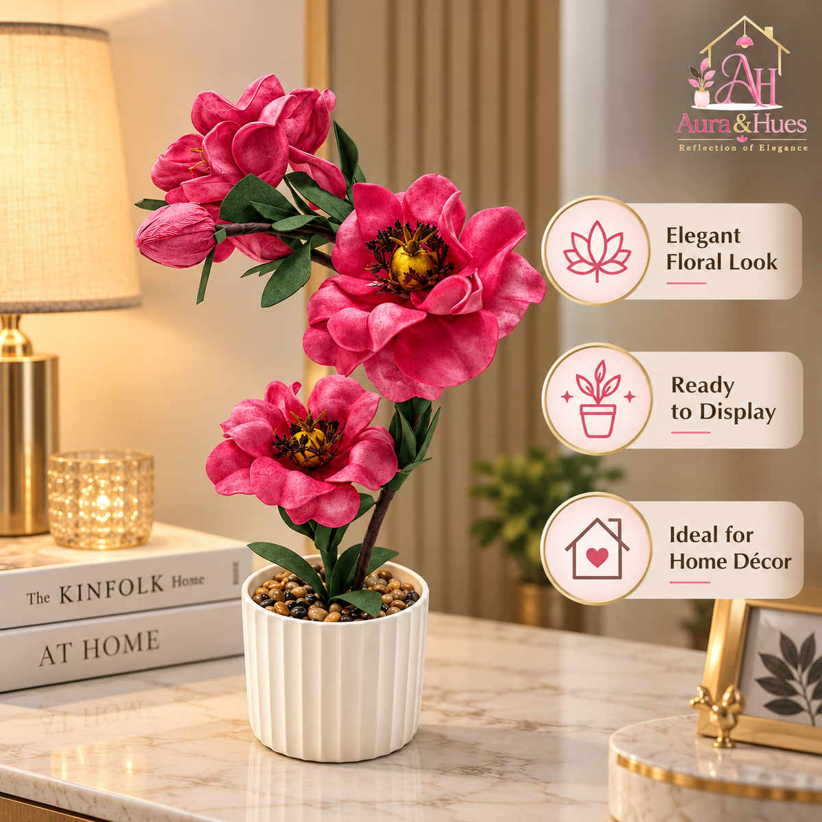 Plant Flowers with Pastic Base
