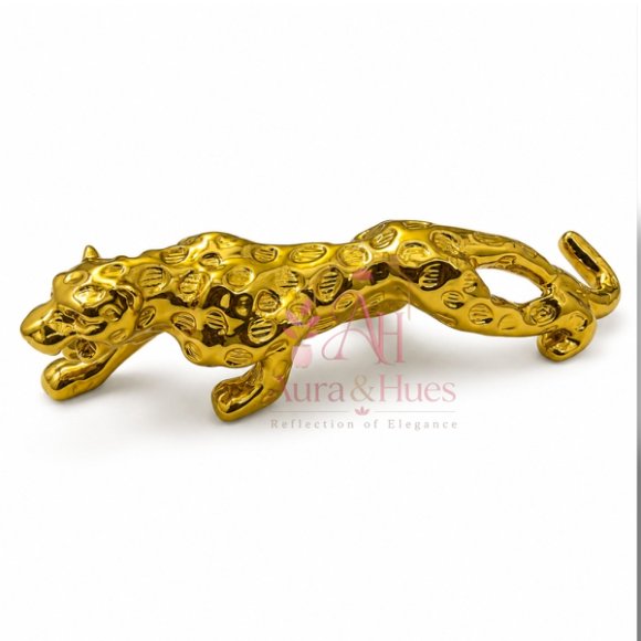 Royal Beast Golden Jaguar Decorative Showpiece
