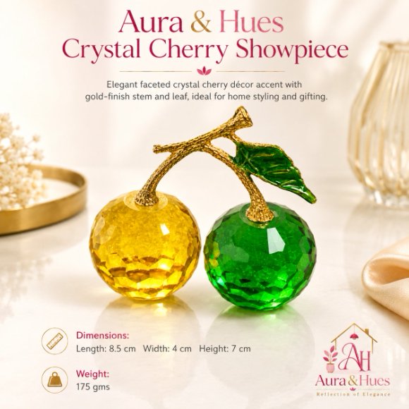 Crystal Cherry Decorative Showpiece