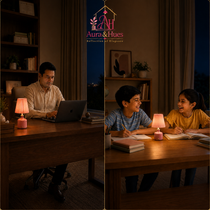 Aura & Hues Rosé Pleat Glow Ceramic Table Lamp Elegant Glossy Dusty Rose Accent Light with Blush Pleated Shade for Bedside & Vanity