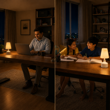 Aura & Hues PearlGlow Pleated Table Lamp Elegant Glossy Pearl White Ceramic Accent Light with Ivory Shade for Bedside & Living Room