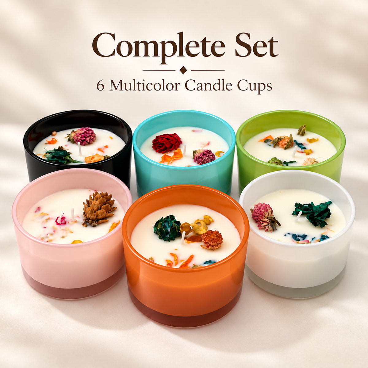 Candles in Plastic Cups 6 Pcs. Set