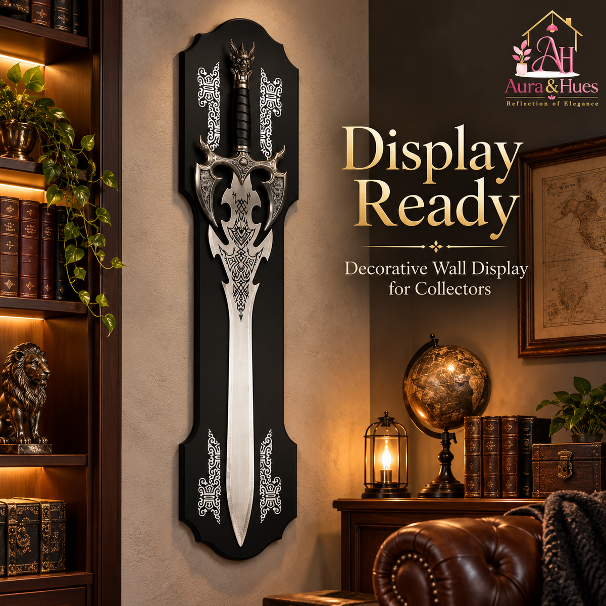 Swords - Fantasy Dragon Head Sword with Wall Hanging Board