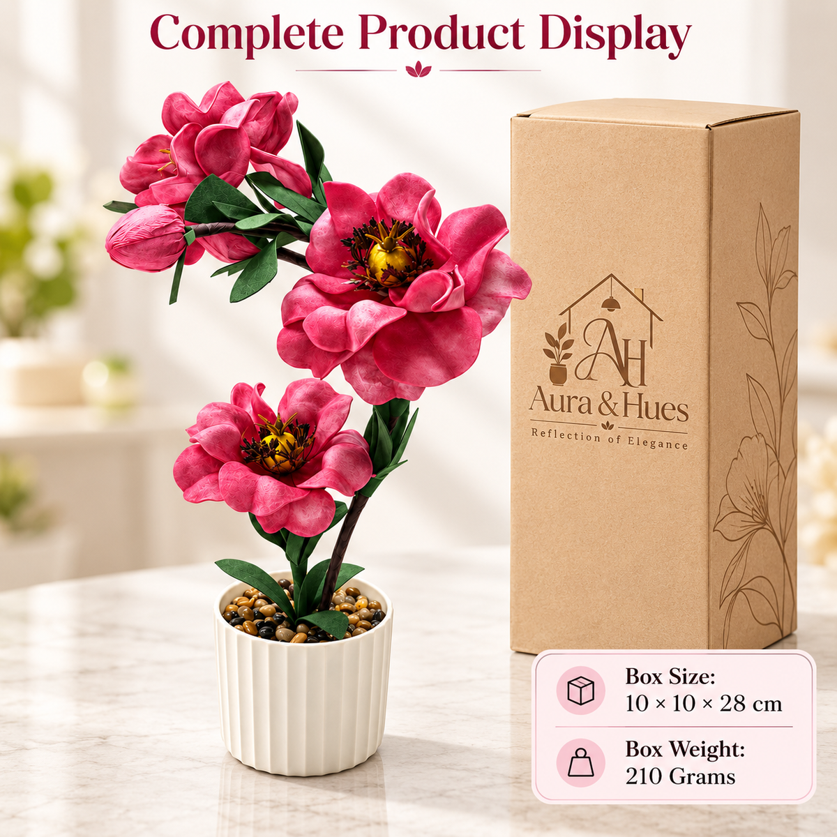Plant Flowers with Pastic Base