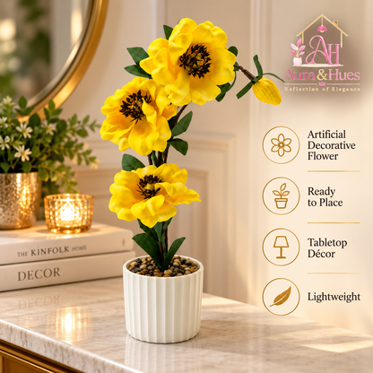 Plant Flowers with Pastic Base