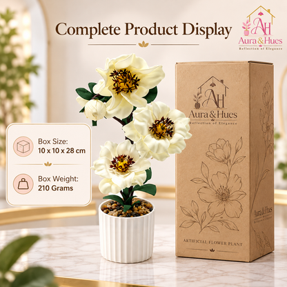 Plant Flowers with Pastic Base