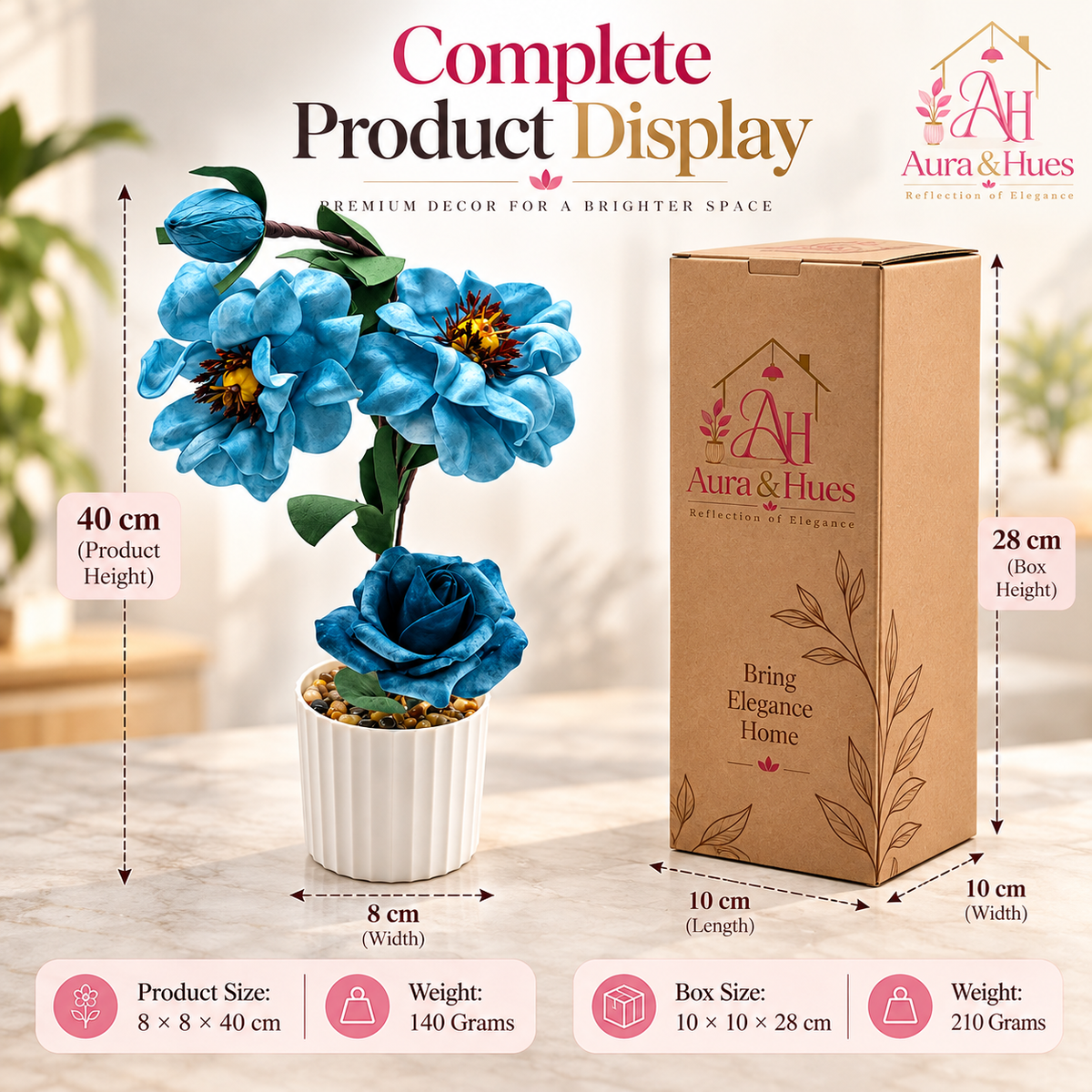 Plant Flowers with Pastic Base