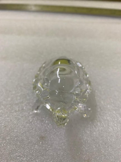 Premium Crystal Turtle Decorative Showpiece with Crystal Tray/ Luxury Feng Shui Tortoise Figurine
