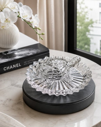 Premium Crystal Turtle Decorative Showpiece with Crystal Tray/ Luxury Feng Shui Tortoise Figurine