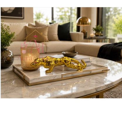 Royal Beast Golden Jaguar Decorative Showpiece