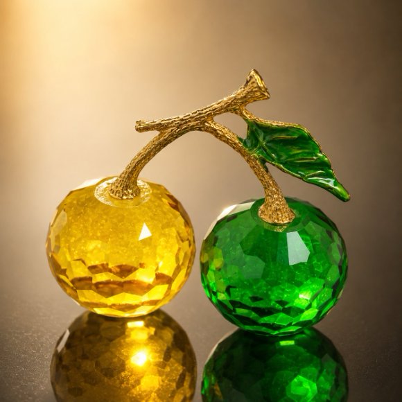 Crystal Cherry Decorative Showpiece