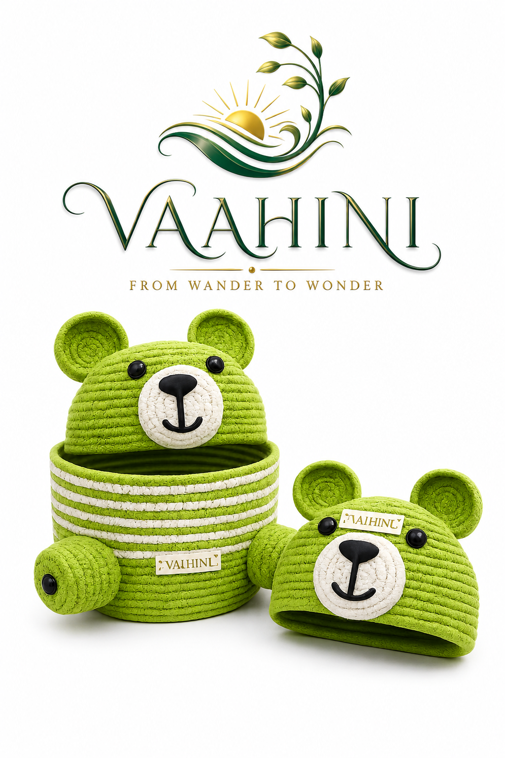 Vaahini Cotton Rope Teddy Basket - Multiple angles view