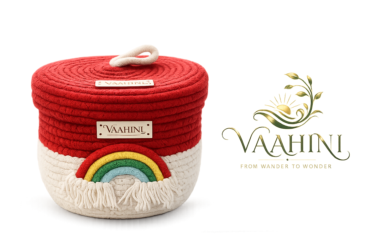 Vaahini Rainbow Cotton Rope Basket - Gift Presentation