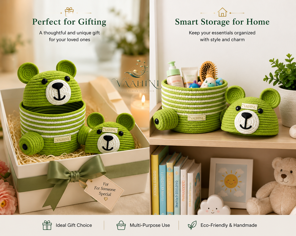 Vaahini Cotton Rope Teddy Basket - Product showcase