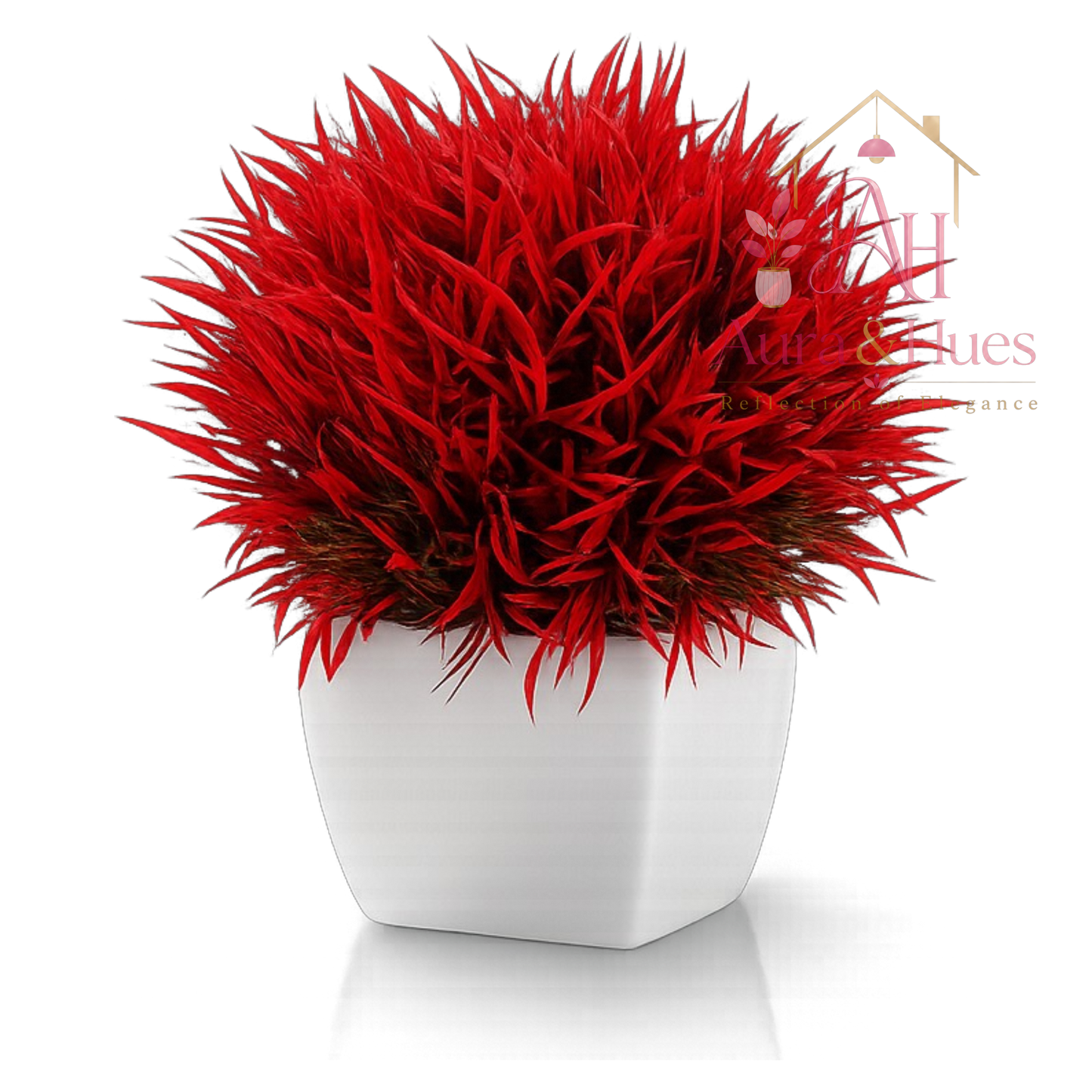 Artificial Red Potted Plant | Premium Decorative Faux Plant for Home & Office
