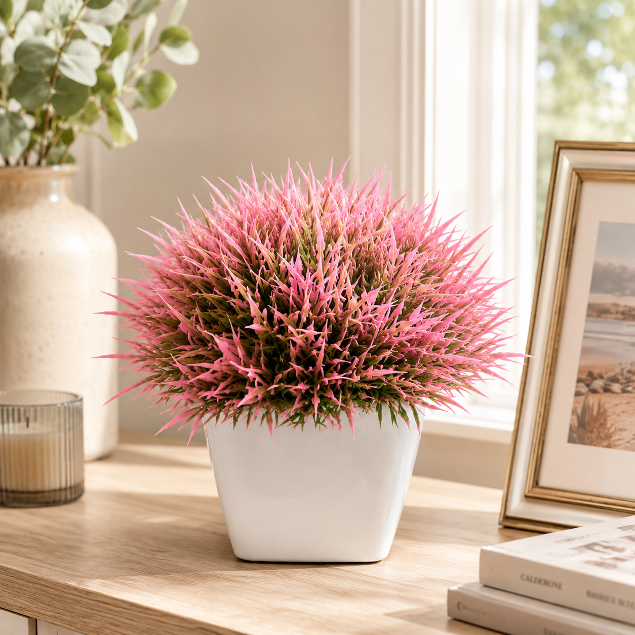 Artificial Red Potted Plant | Premium Decorative Faux Plant for Home & Office
