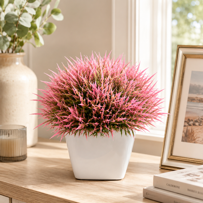 Artificial Red Potted Plant | Premium Decorative Faux Plant for Home & Office