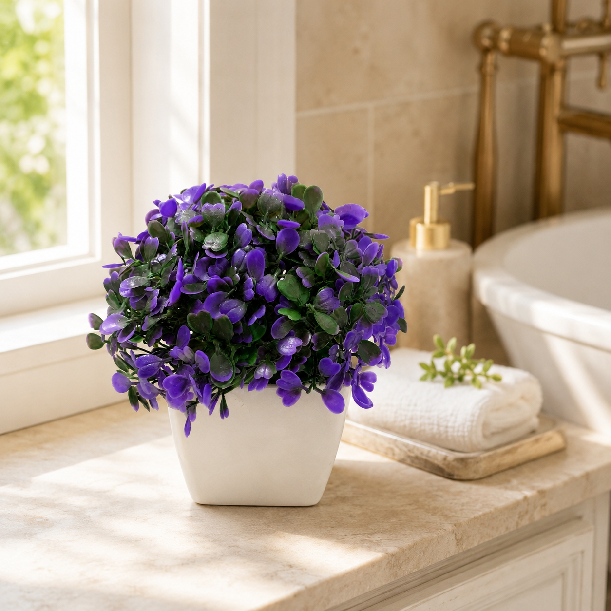 Artificial Red Potted Plant | Premium Decorative Faux Plant for Home & Office